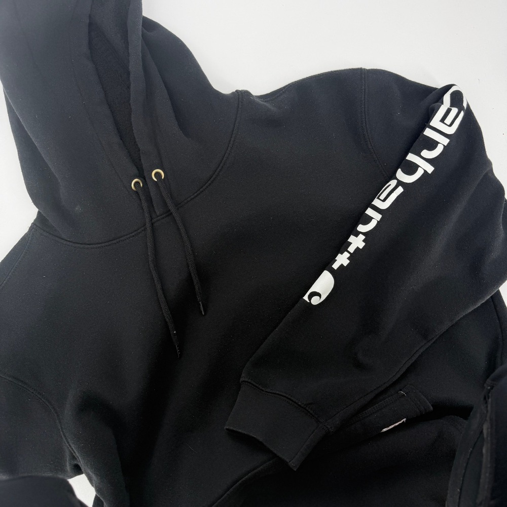 Carhartt Mens Loose Fit Midweight Sleeve Logo Hoodie Black K288 001 L